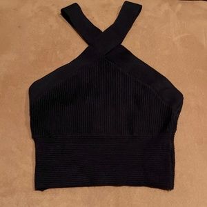 Abercrombie & Fitch Ottoman Twist Halter Tank Black